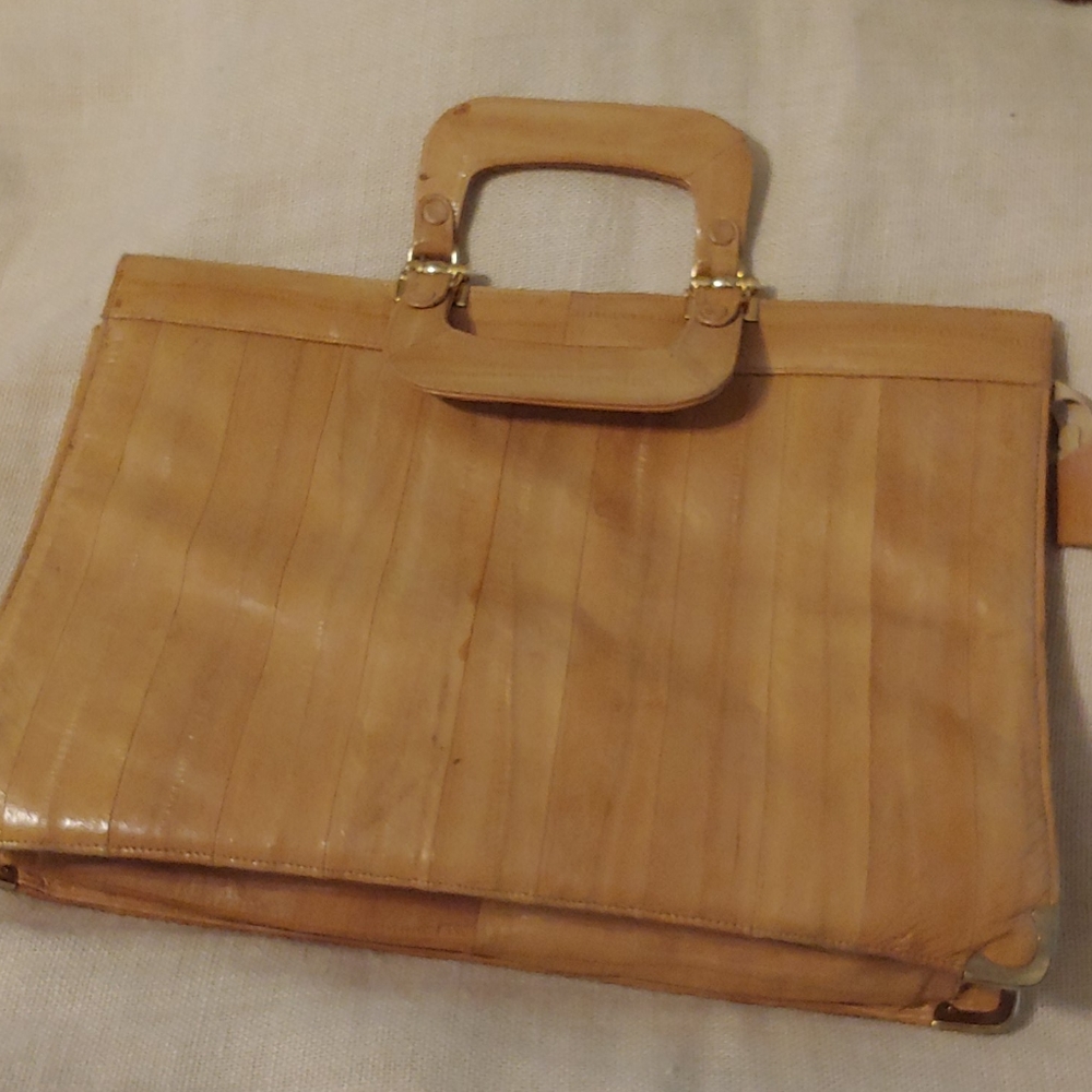 Vintage Genuine Eel Skin Attache Bag